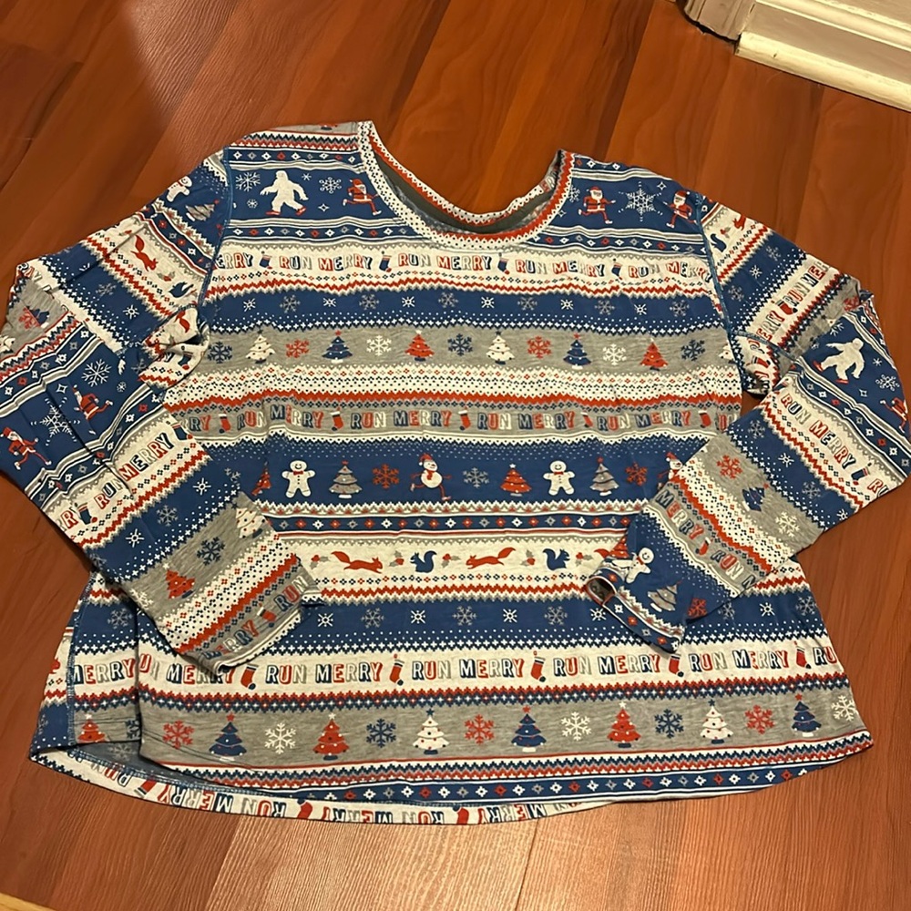 Brooks Festive Blue and Red Women's Top